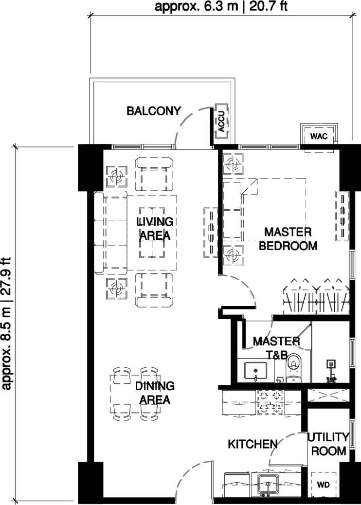 1-Bedroom Unit Floor Plan