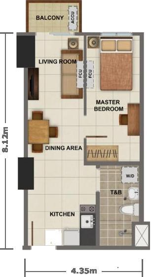 1-Bedroom Unit Floor Plan