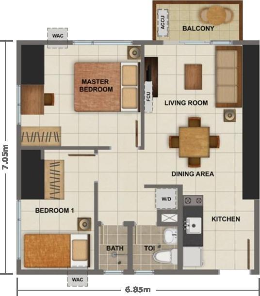 2-Bedroom Unit Floor Plan