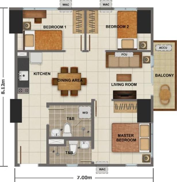 3-Bedroom Unit Floor Plan